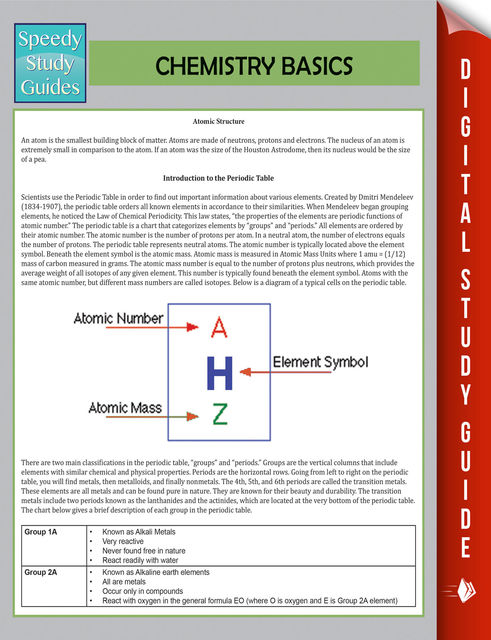 Chemistry Basics (Speedy Study Guide), Speedy Publishing