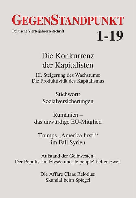 GegenStandpunkt 1–19, Gegenstandpunkt Verlag