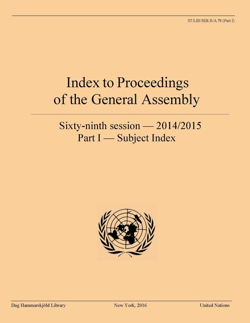 Index to Proceedings of the General Assembly 2014/2015, Department of Public Information