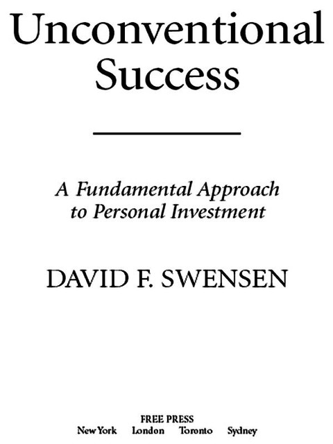 Unconventional Success, David F. Swensen
