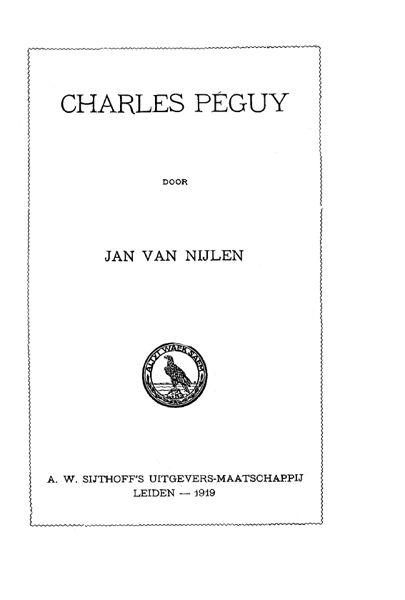 Charles Péguy, Jan van Nijlen