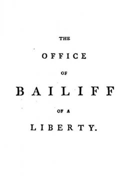 The Office of Bailiff of a Liberty, Joseph Ritson