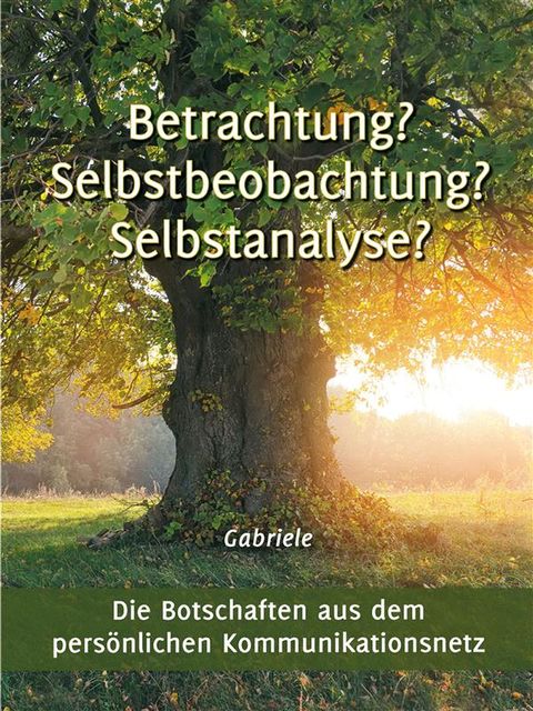 Betrachtung? Selbstbeobachtung? Selbstanalyse, Gabriele