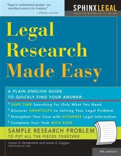 Legal Research Made Easy, Suzan Herkowitz Herskowitz