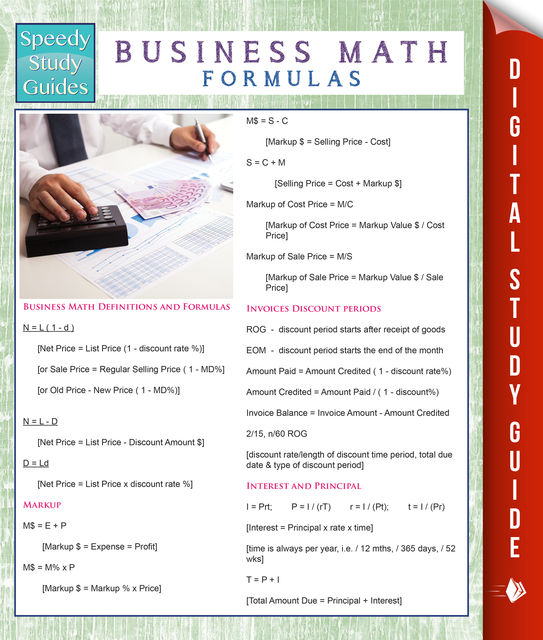 Business Math Formulas (Speedy Study Guides), Speedy Publishing