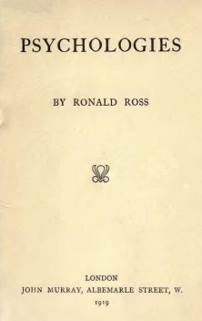 Psychologies, Sir Ronald Ross