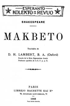 Makbeto, William Shakespeare
