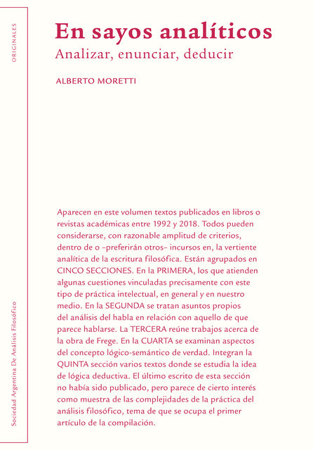 En sayos analíticos, Alberto Moretti