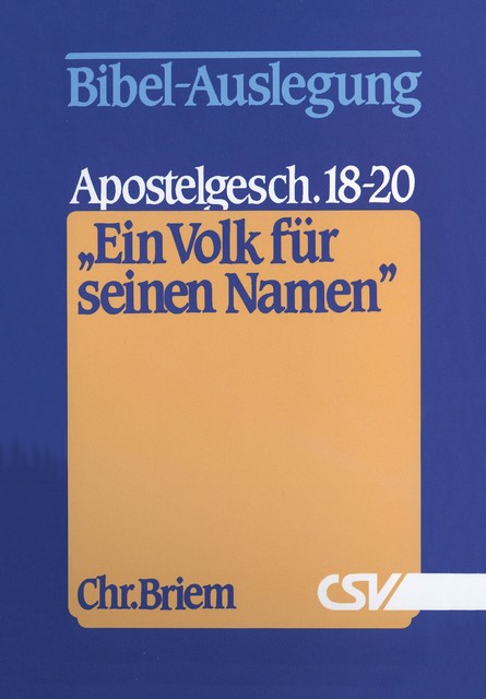 Ein Volk für seinen Namen, Christian Briem