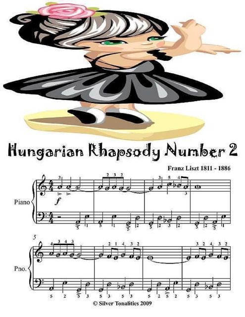 Hungarian Rhapsody Number 2 Easy Piano Sheet Music, Franz Liszt