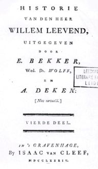 Historie van den heer Willem Leevend. Deel 4, Aagje Deken, Betje Wolf