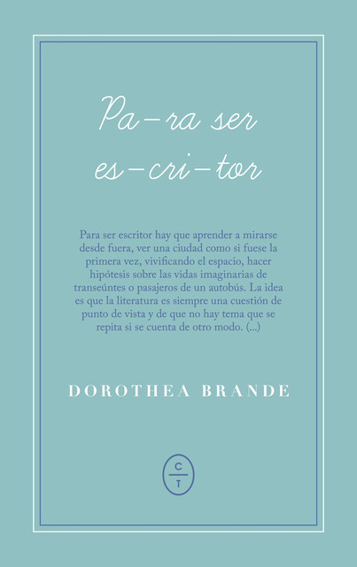 Para ser escritor, Dorothea Brande