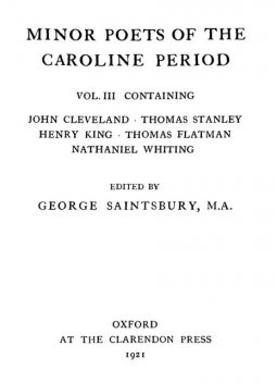 Minor Poets of the Caroline Period, Vol. III, John Cleveland