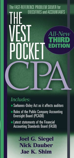 The Vest Pocket CPA, Joel Siegel, Jae K.Shim, Nick A.Dauber