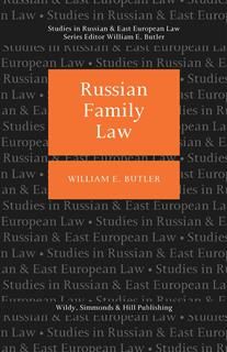 Russian Family Law, William E Butler