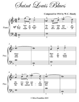 St Louis Blues Easiest Piano Sheet Music, W.C.Handy