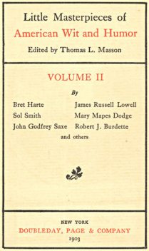 Little Masterpieces of American Wit and Humor, Volume II, Thomas Masson