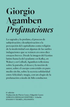 Profanaciones, Giorgio Agamben