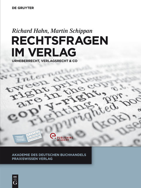 Rechtsfragen im Verlag, Martin Schippan, Richard Hahn