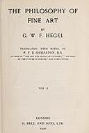 The Philosophy of Fine Art, volume 1 (of 4) Hegel's Aesthetik, Georg Wilhelm Friedrich Hegel