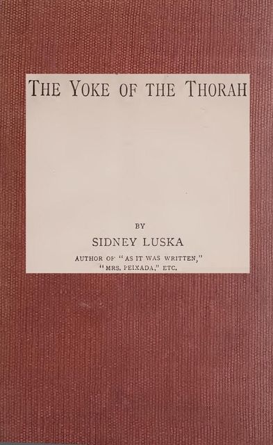 The Yoke Of The Thorah, Henry Harland