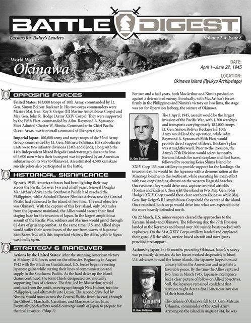 Battle Digest: Okinawa, Christopher J. Petty