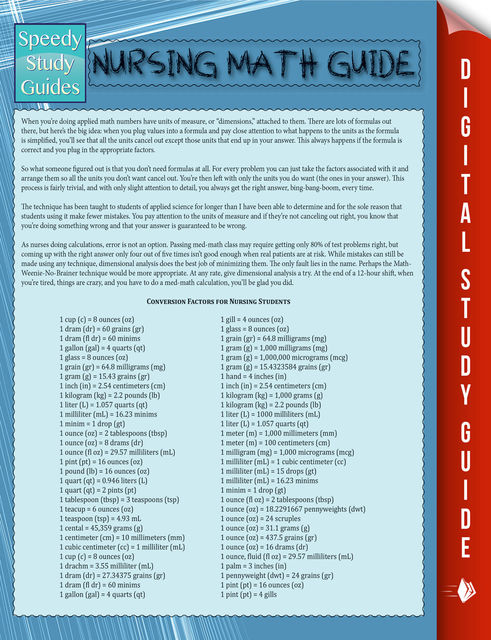 Nursing Math Guide (Speedy Study Guide), Speedy Publishing