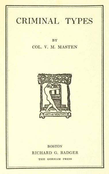 Criminal Types, V.M. Masten