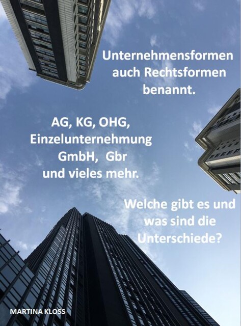 Unternehmensformen auch Rechtsformen benannt. Welche gibt es und was sind die Unterschiede, Martina Kloss