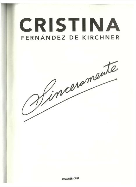 Sinceramente, Cristina Fernández Kirchnerde