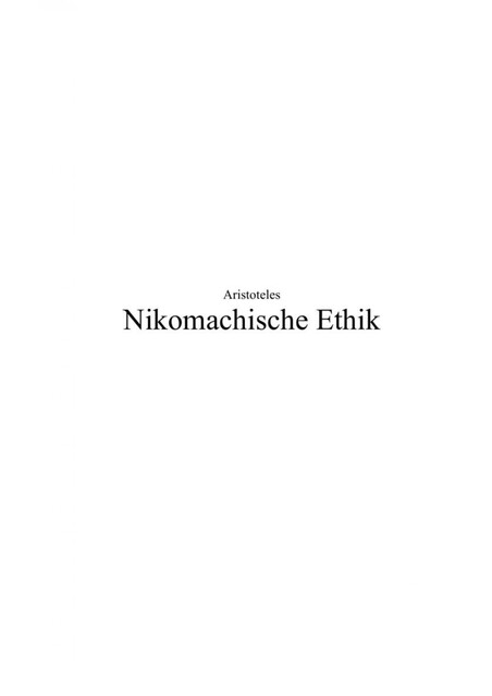 Nikomachische Ethik, Aristoteles