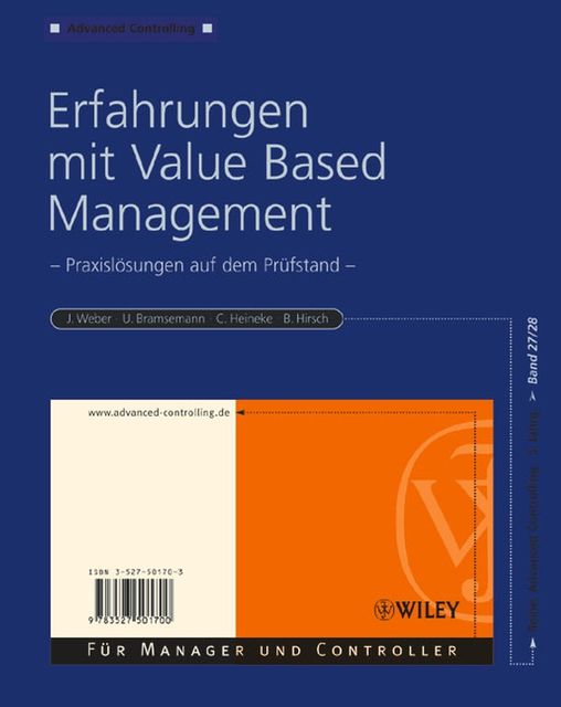 Erfahrungen mit Value Based Management, rgen Weber, uuml, Bernhard Hirsch, Carsten Heineke, Urs Bramsemann