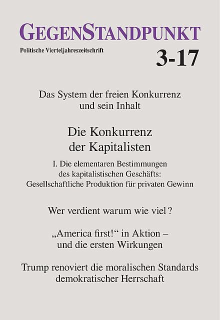 GegenStandpunkt 3–17, Gegenstandpunkt Verlag