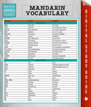 Mandarin Vocabulary (Speedy Language Study Guide), Speedy Publishing