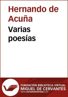 Varias poesías, Hernando de Acuña