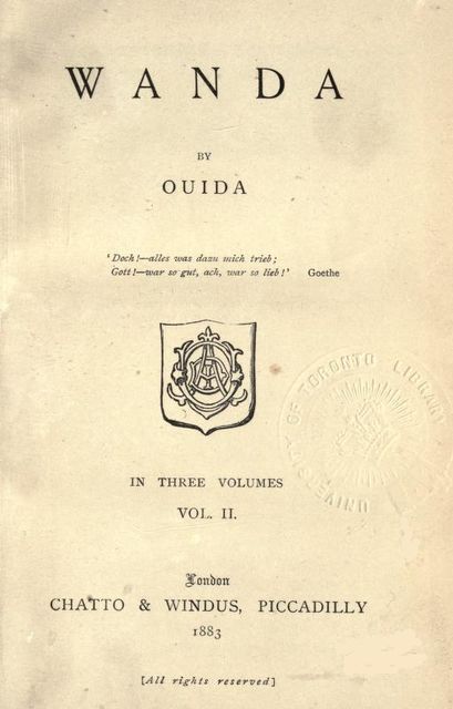 Wanda, Vol. 2 (of 3), Ouida