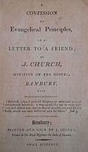 A Confession of Evangelical Principles in a letter to a friend, John Church