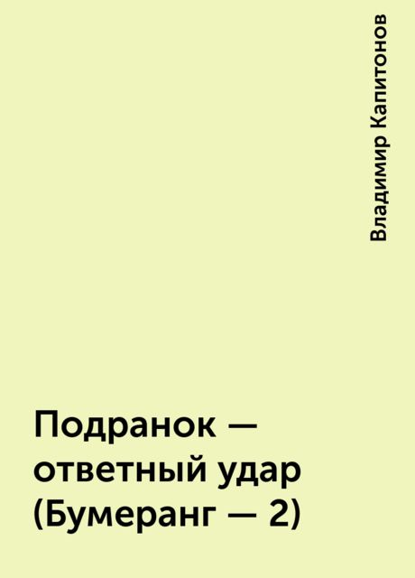 Подранок - ответный удар (Бумеранг - 2), Владимир Капитонов