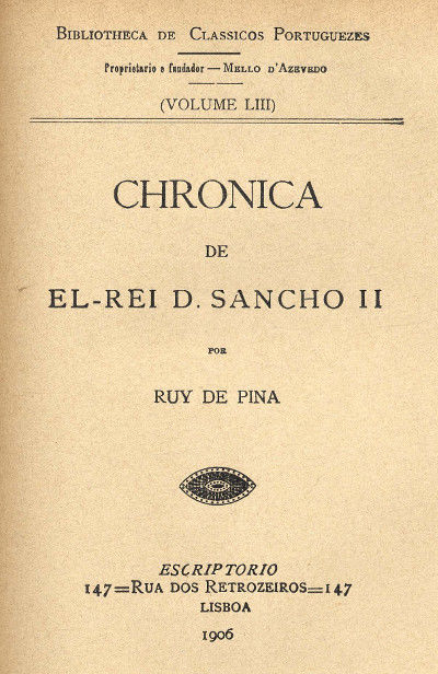 Chronica de El-Rei D. Sancho II, Rui de Pina