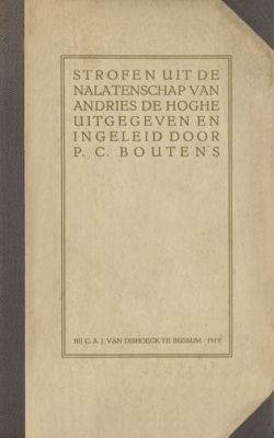 Strofen uit de nalatenschap van Andries de Hoghe, P.C. Boutens