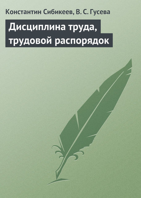 Дисциплина труда, трудовой распорядок, Константин Сибикеев, В.С. Гусева