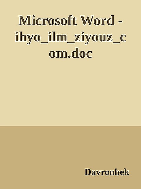 Microsoft Word – ihyo_ilm_ziyouz_com.doc, Davronbek