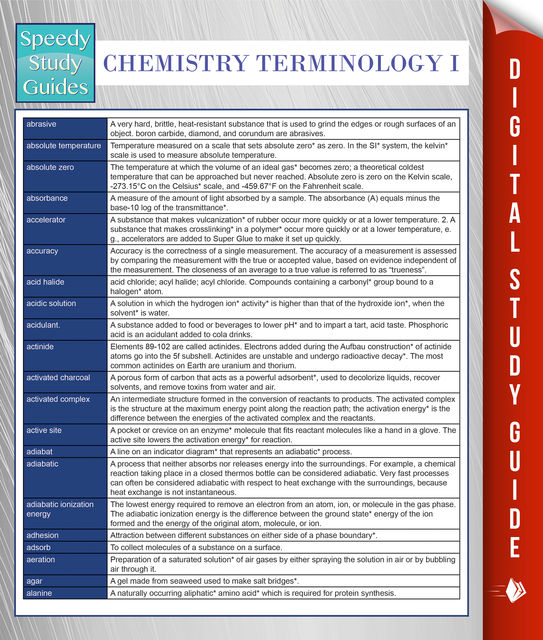 Chemistry Terminology I, Speedy Publishing