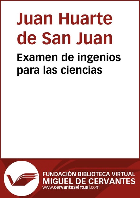Examen de ingenios para las ciencias, Juan Huarte de San Juan