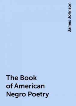 The Book of American Negro Poetry, James Johnson