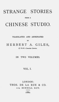Strange Stories from a Chinese Studio, Vol. 1 (of 2), Songling Pu