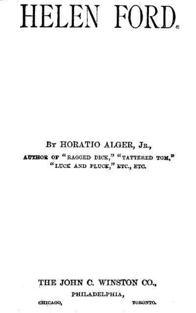 Helen Ford, Jr. Horatio Alger