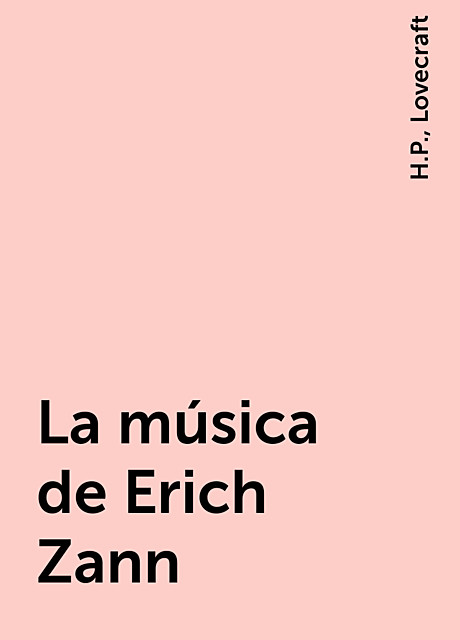 La música de Erich Zann, H.P., Lovecraft