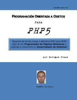 Programación Orientada a Objetos en PHP5, Enrique Place