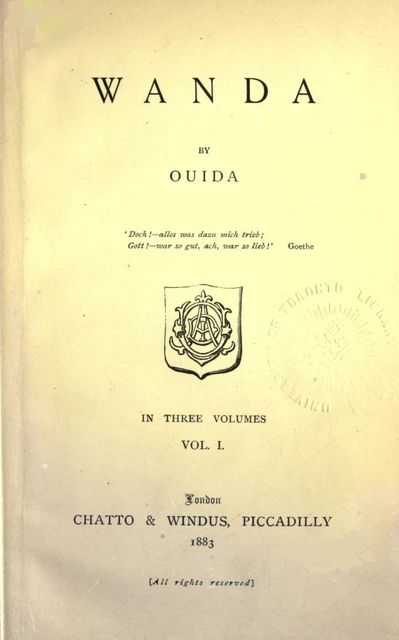 Wanda, Vol. 1 (of 3), Ouida